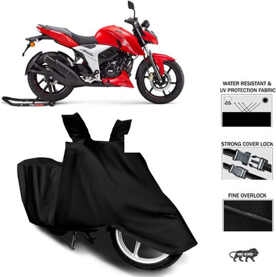 Rafey Waterproof Two Wheeler Cover for TVS(Apache RTR 160, Black)