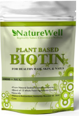 Naturewell Plant Based Biotin for Hair, Skin and Nails Health, Suitable For (DS2) Premium(200 g)