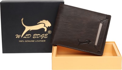 WILD EDGE Men Trendy Brown Genuine Leather Wallet(8 Card Slots)