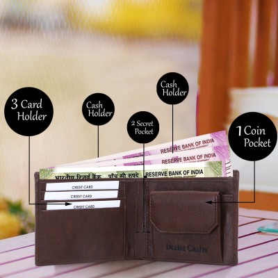 DEZiRE CRAfTS Men Trendy, Travel, Formal, Evening/Party, Ethnic, Casual Brown Artificial Leather Wallet(5 Card Slots)