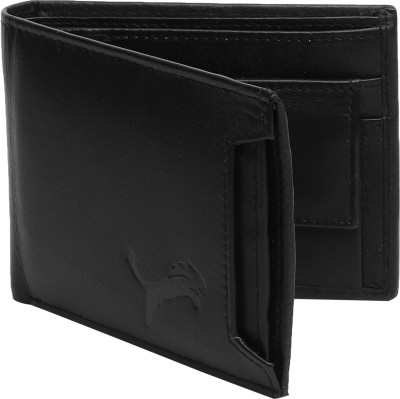 WILD EDGE Men Black Genuine Leather Wallet(6 Card Slots)