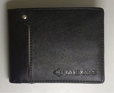 MEXUS Men Casual Black Artificial Leather Wallet(3 Card Slots)