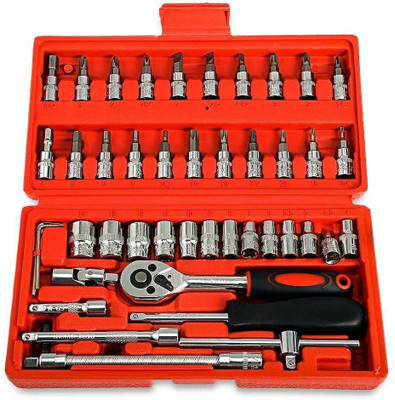 Luxuro 46pcs 1/4-Inch Socket Ratchet Wrench Combination Tools Kit Combination Wrench