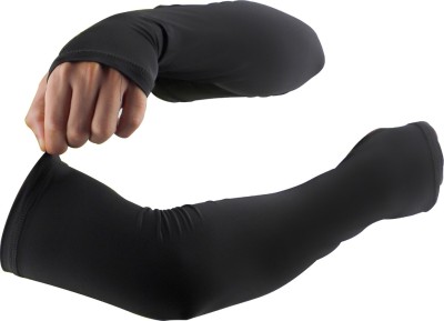 Steelbird Polyester Arm Sleeve For Men & Women(Free, Black)