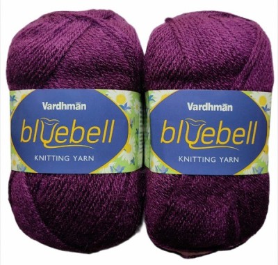 RCB Vardhman Bluebell 400 GM (1 Ball, 100 GM Each) Wool Ball Hand Knitting Wool/Art Craft Soft Fingering Crochet Hook Yarn, Needle Acrylic Knitting Yarn Thread Dyed Shade No-42