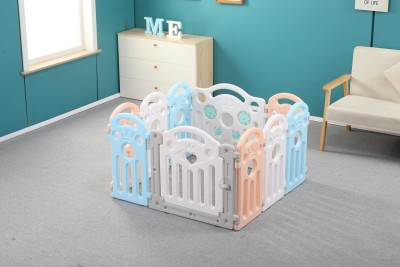 Urbancart 10 Panel Foldable Baby Playpen Yard Fence with Activity Walls . Safety Gate(Multicolor)
