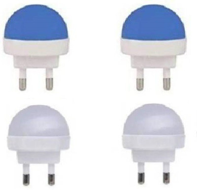 Prifakt 0.5 W Basic Round B22 LED Bulb(Blue, White, Pack of 4)
