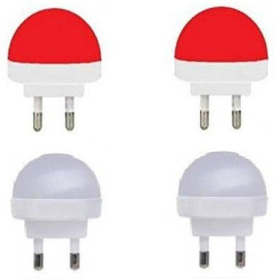 Prifakt 0.5 W Basic Round B22 LED Bulb(White, Red, Pack of 4)