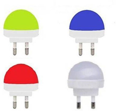 VlVQ 0.5 W Basic Round B22 LED Bulb(Red, Blue, Yellow, White, Pack of 4)