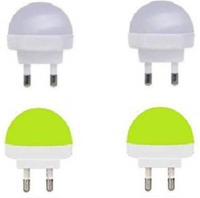 Prifakt 0.5 W Basic Round B22 LED Bulb(White, Yellow, Pack of 4)