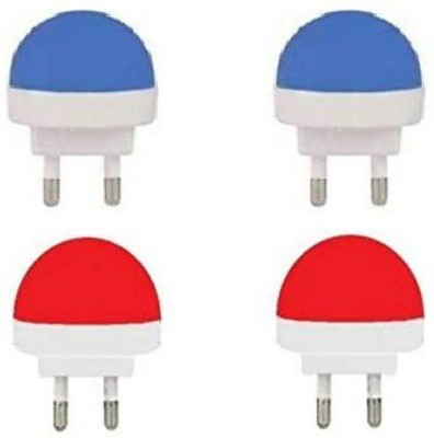 Prifakt 0.5 W Basic Round B22 LED Bulb(Red, Blue, Pack of 4)
