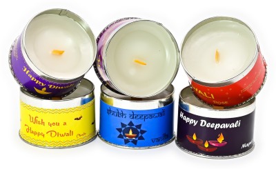 First Row DWLSET6 Candle(White, Pack of 6)