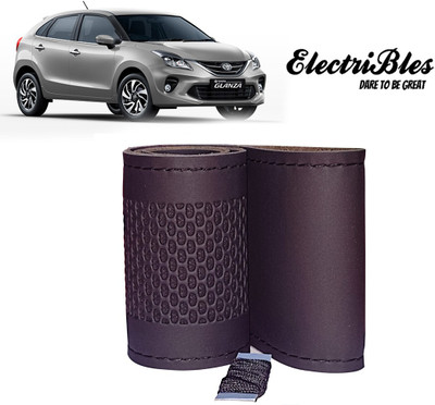 ELECTRIBLES Hand Stiched Steering Cover For Toyota Universal For Car(Black, Leatherite)