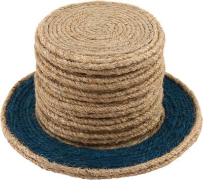 Jute handicraft Round Reversible Jute Coaster Set(Pack of 6)