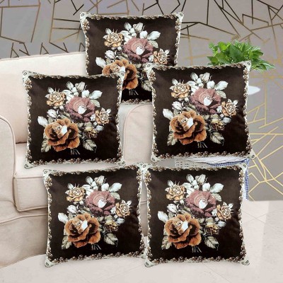 AG Creations Velvet Cushions Cover(Pack of 5, 40 cm*40 cm, Brown)