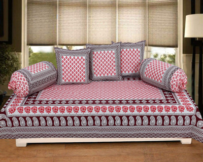 Texstylers Cotton Abstract Diwan Set(Multicolor)