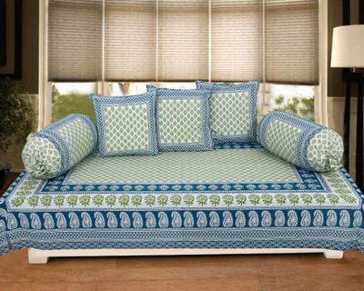 Texstylers Cotton Abstract Diwan Set(Multicolor)