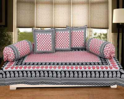 Texstylers Cotton Abstract Diwan Set(Multicolor)