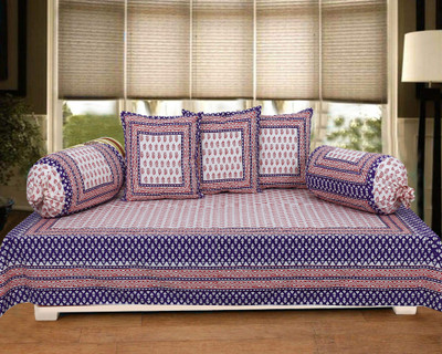 Texstylers Cotton Abstract Diwan Set(Multicolor)
