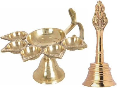 ADIYOGI Brass (Pack of 2) Table Diya(Height: 2.75 inch)