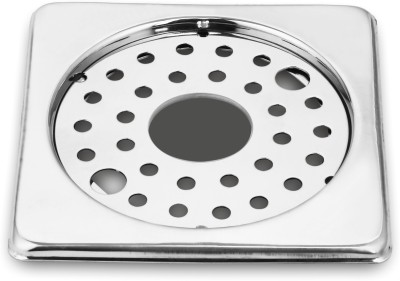 RUHE Floor Stainless Steel Push Down Strainer(12.7 cm Set of 1)