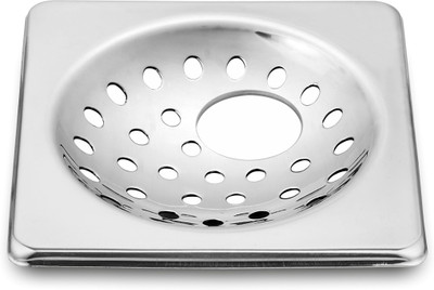 RUHE Floor Stainless Steel Push Down Strainer(15 cm Set of 1)