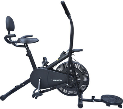 Reach AB-110BHT Air Upright Cycle With Back Support Seat,Handles & Twister Dual-Action Stationary Exercise Bike(Black)