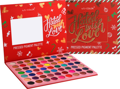 s.f.r color Color Chirstmas Edition Hated With Love Pressed Pigment 63 Colors Palette ( Glitter,Shimmer,Matte) 63 g(Multicolor)