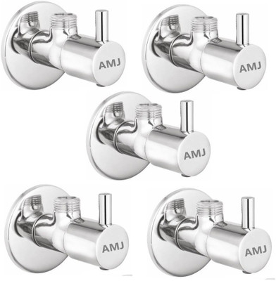 AMJ Premium quality stainless steel TURBO Angle Cock Chrome Plated - SET OF 5 Angle Cock Faucet(Wall Mount Installation Type)