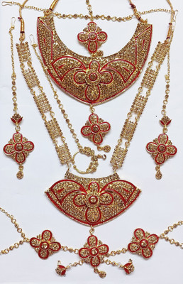 Bridal Alloy Gold-plated Red, Yellow Jewellery Set(Pack of 1)