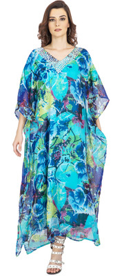 TSM Printed Chiffon Women Kaftan