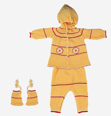 Trendy World Baby Boys & Baby Girls Casual Sweater Pyjama, Socks(ORANGE)