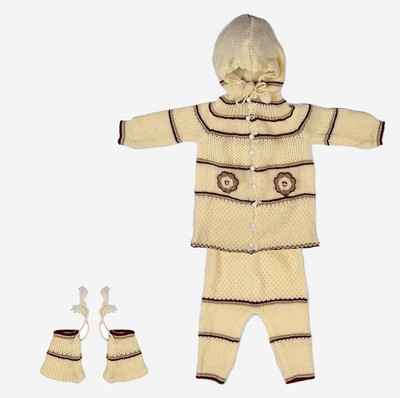 Trendy World Baby Boys & Baby Girls Casual Sweater Pyjama, Socks(DARKORANGE)