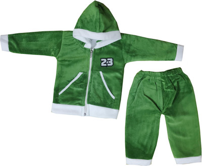 Siddhi Enterprises Baby Boys & Baby Girls Party(Festive) Jacket Pyjama(GREEN)
