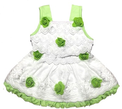 RG Collection Baby Girls Midi/Knee Length Festive/Wedding Dress(White, Sleeveless)