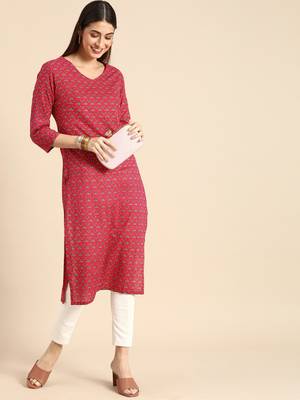 ANOUK Women Printed Straight Kurta Price History