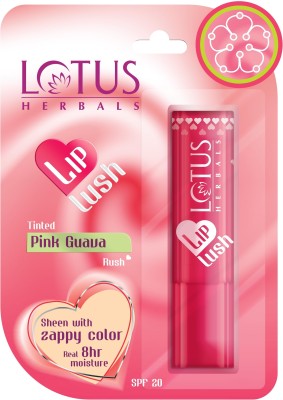LOTUS HERBALS Lip Lush Tinted Lip Balm Pink Guava Rush(Pack of: 1, 4 g)