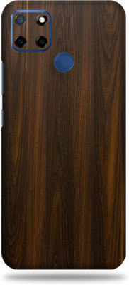 BUGGU Realme C12 Mobile Skin(Ultra Super Mahogany Wood Skin With High Matte Finish., Mobile Skin (Back+Side+Camera))