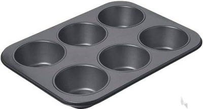 Molzo Carbon Steel Cupcake/Muffin Mould 6(Pack of 1)