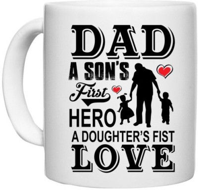 UDNAG White Ceramic Coffee / Tea 'Father | Dad A SON’S' Perfect for Gifting [330ml] Ceramic Coffee Mug(330 ml)