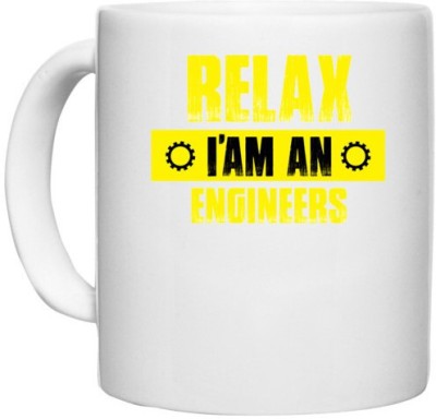 UDNAG White Ceramic Coffee / Tea 'Engineer | Relax I am an Enginerrs' Perfect for Gifting [330ml] Ceramic Coffee Mug(330 ml)