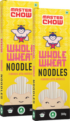 MasterChow Whole Wheat Noodles Kit (Pack of 2) | No Artificial Color | Made in Small Batches | Fresh From the Kitchen | Get Restaurant Style Taste in Just 10 Minutes | Serves 4-5 Meals Instant Noodles Vegetarian(2 x 300 g)