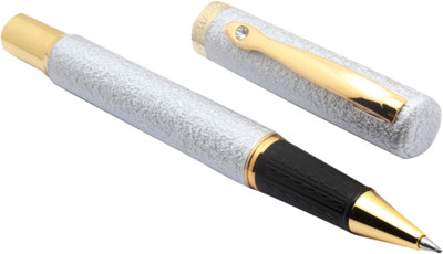 Ledos Dikawen Jewel Designer Marbled Silver & Gold Roller ball Pen Roller Ball Pen(Ink Color - Blue)