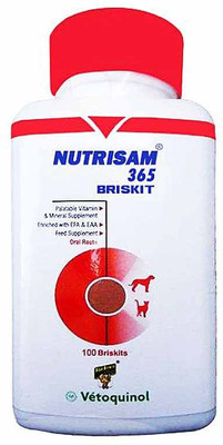 Vetoquinol NUTRISAM 365 BRISKIT 100 Tabs For Dogs and Cats Pet Health Supplements(100 Pieces)