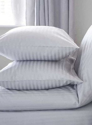 Embroco Home and Furhish Microfibre Stripes Sleeping Pillow Pack of 4(White)