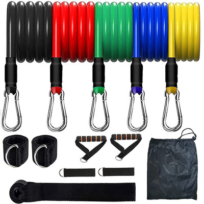ParthMart Resistance Band, Resistance Toning Tube Set 11 in 1 Resistance Tube(Multicolor)