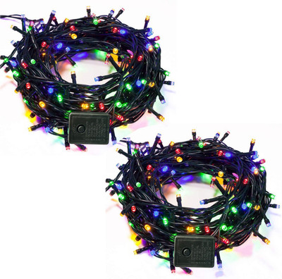 Smuf 60 LEDs 15 m Multicolor Color Changing, Steady, Flickering String Rice Lights(Pack of 2)