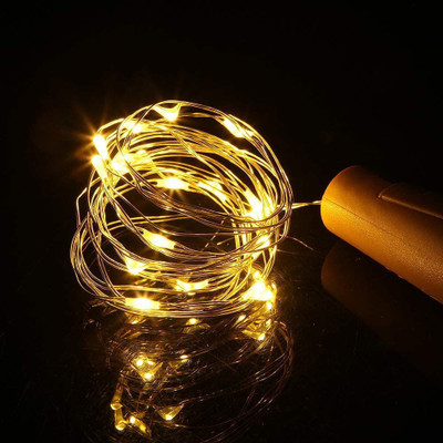 BILAL ANSARI 55 LEDs 2 m Yellow, White Steady Strip Rice Lights(Pack of 3)