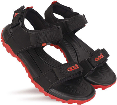 aadi Men Sandals(Black, Red , 6)