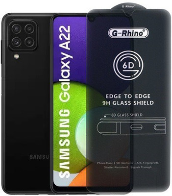 Bigil Edge To Edge Tempered Glass for Samsung Galaxy A22, (Premium G-Rhino 6D Sensitive Touching Edge to Edge Tempered Glass With Camera Open Cut)(Pack of 1)